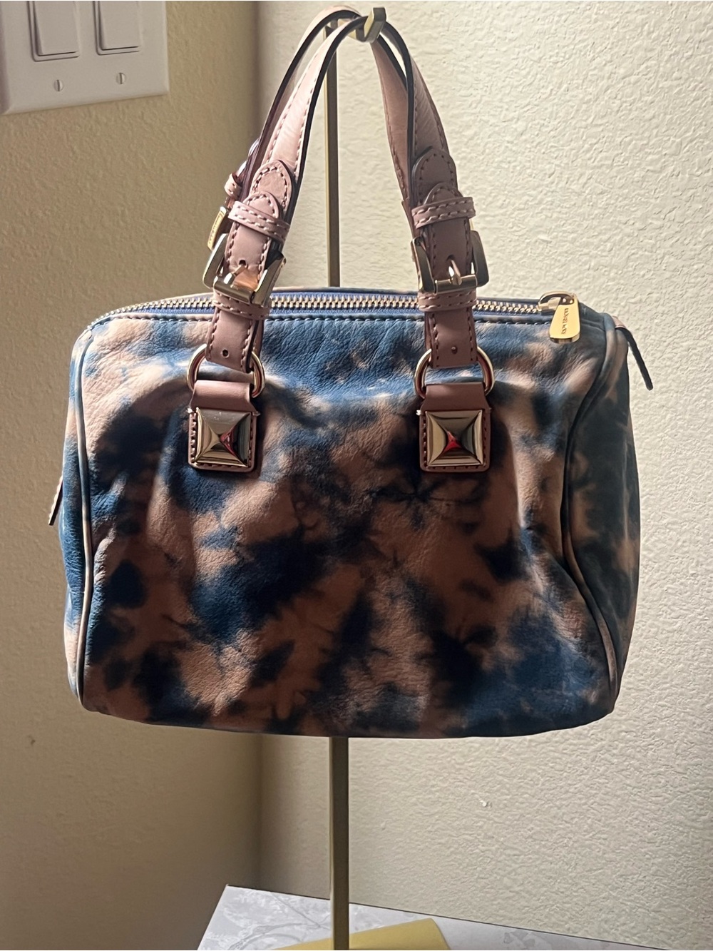 Tie-Dye Blue and Brown Satchel Handbag about 25cm Michael Kors